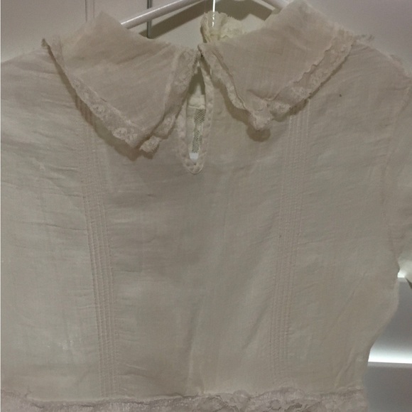 Vintage. 1950’s. Children’s Rare White Linen and Lace Dress. Handmade. US2-4. - Picture 4 of 8